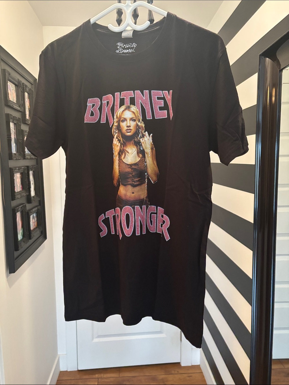 Black Britney Stronger Graphic Short-Sleeve Tee